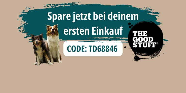 Die beiden Border Collies fressen The Goodstuff Hundefutter und lieben es. Mit dem Rabattcode kann jeder Hundebesitzer bei Erstregistrierung Geld sparen.